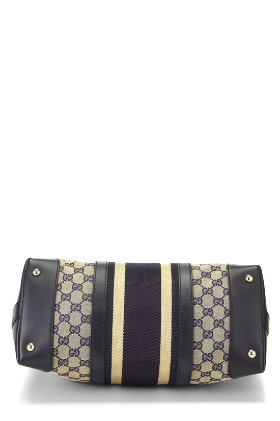 Navy GG Canvas Vintage Web Convertible Tote, , large image number 4