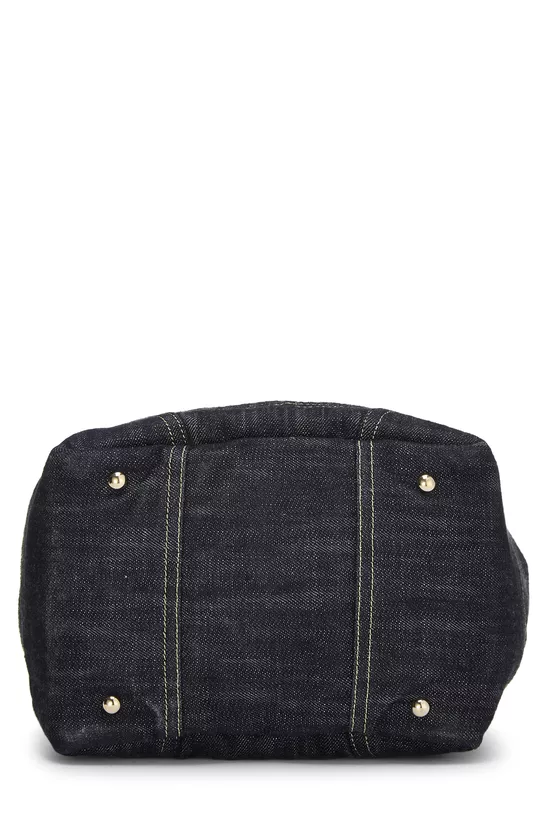 Blue Denim 'CC' Handbag, , large image number 4