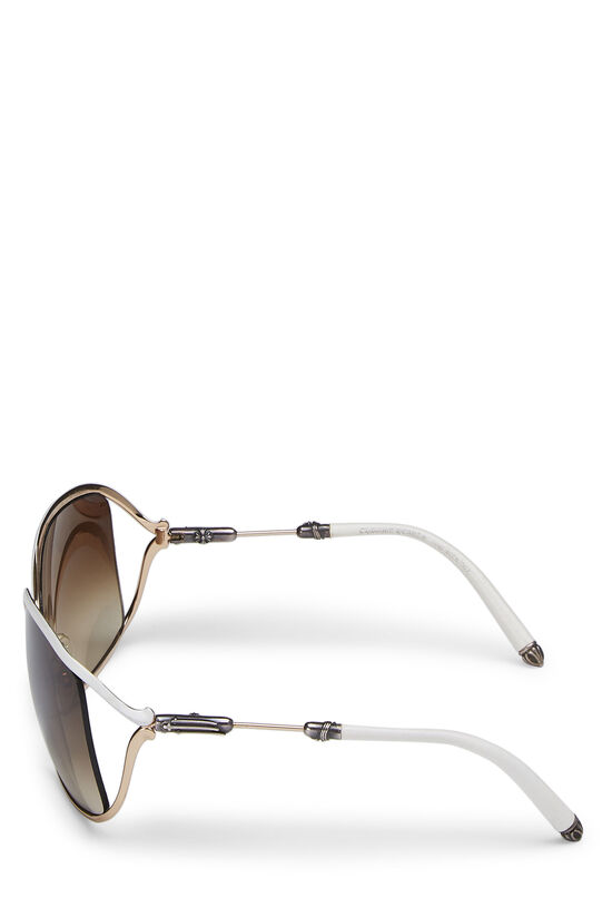 White Metal Buttflux Sunglasses, , large image number 4