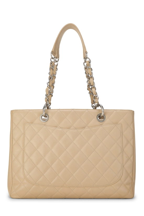 Beige Quilted Caviar Grand Shopping Tote (GST), , large image number 3