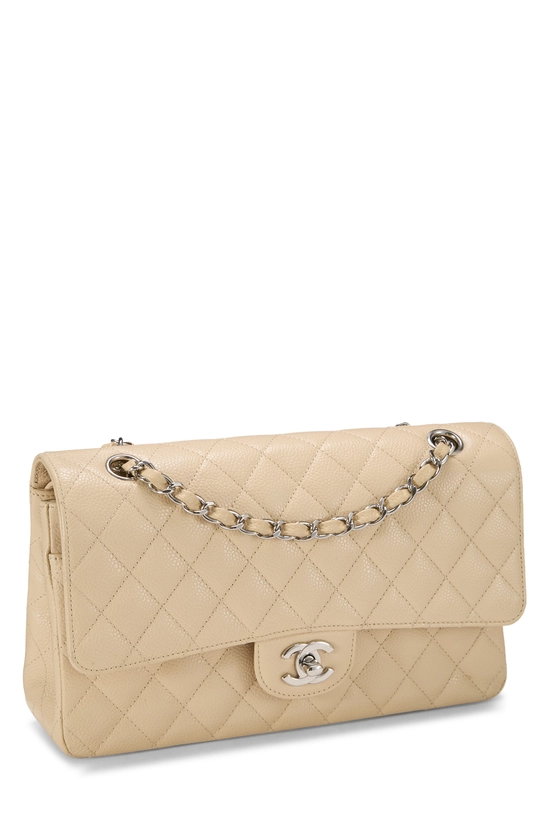 Beige Quilted Caviar Classic Double Flap Medium, , large image number 1