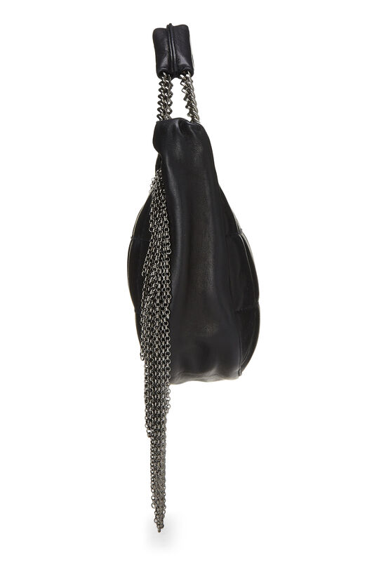 Black Quilted Lambskin Chain Fringe Pochette, , large image number 2