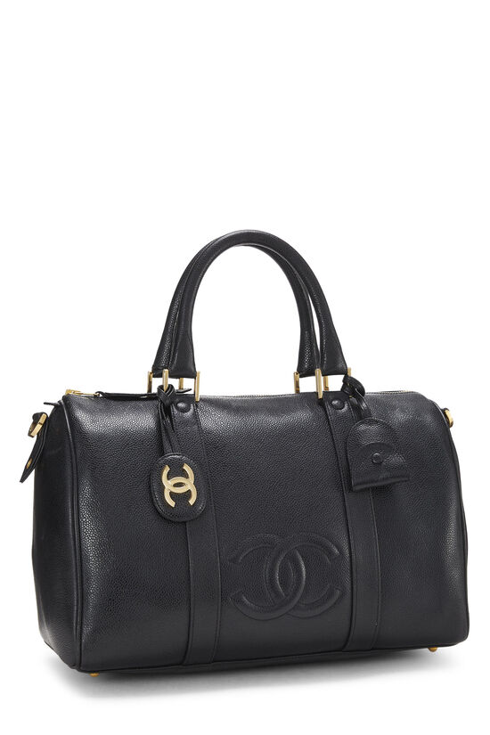 Chanel Vintage Chanel Boston Speedy Black Caviar Leather Hand Bag