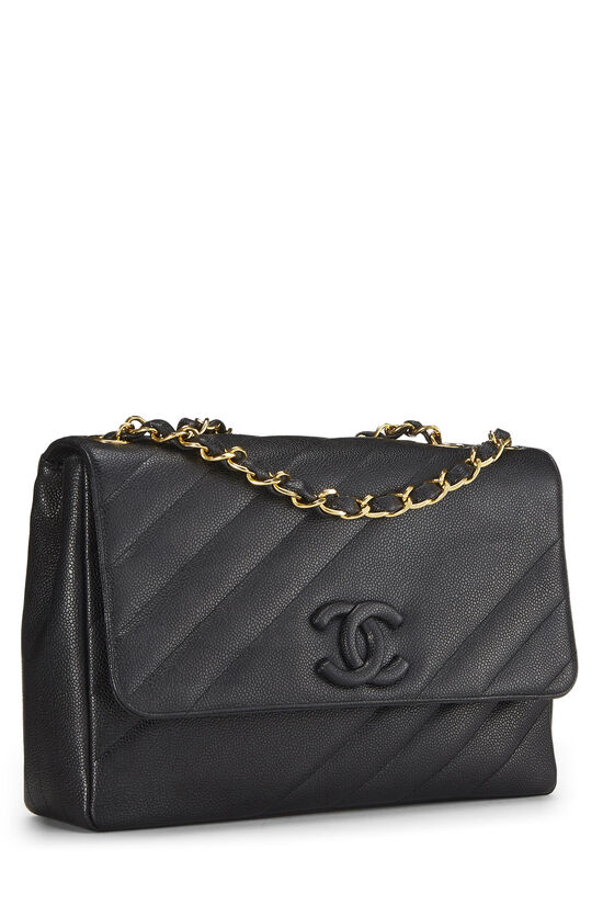 Chanel Bag Maxi Coveted Black Caviar Leather Gold Hardware