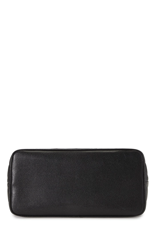Black Quilted Caviar Medallion Tote, , large image number 4
