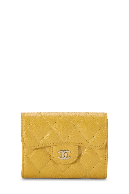 Yellow Caviar Classic Flap Card Holder, , large image number 0