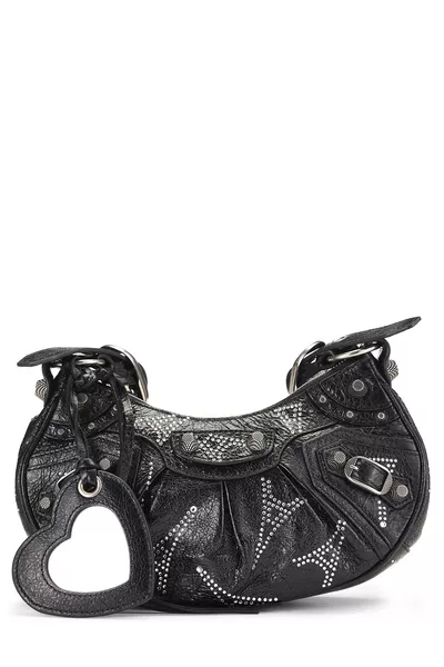 Black Embellished Le Cagole Shoulder Bag XS