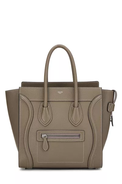 Grey Drummed Calfskin Luggage Micro