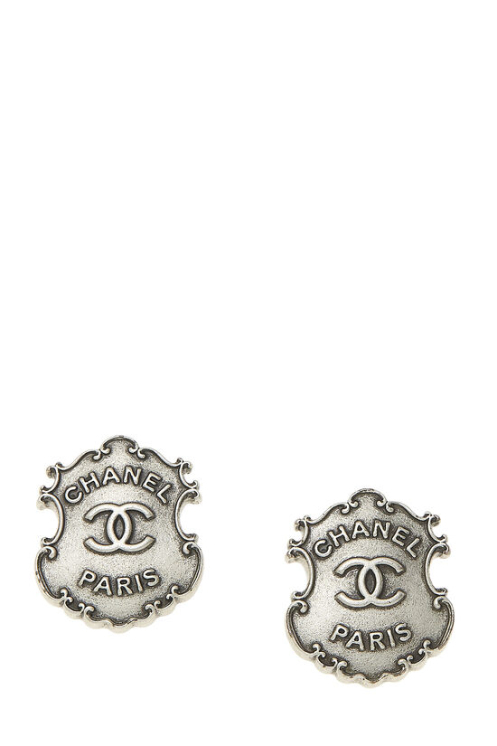 Paris-Dallas Silver Sheriff Badge Earrings, , large image number 1