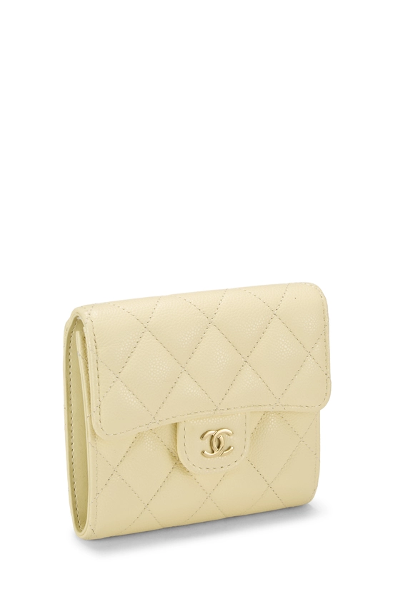 Yellow Caviar Classic Flap Compact Wallet, , large image number 1