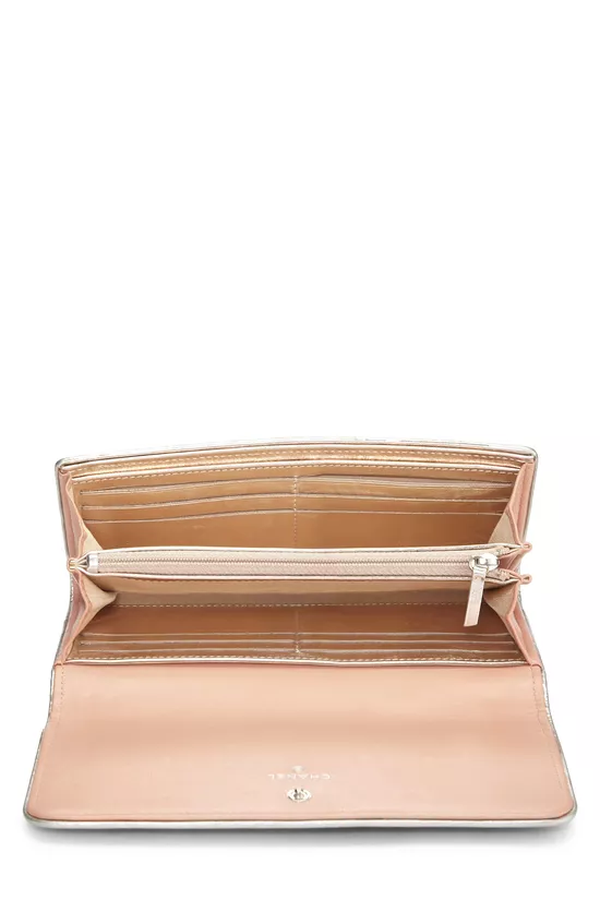 Pink & Silver Lambskin Long Wallet, , large image number 3