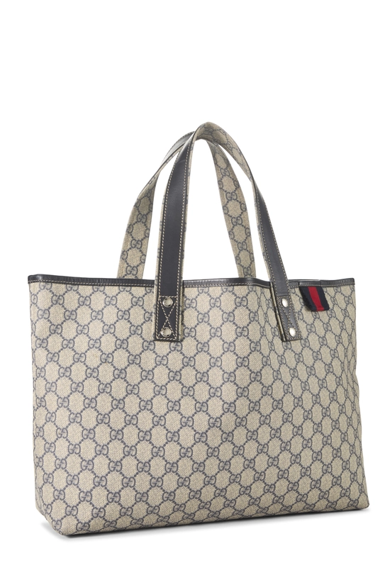 Navy GG Supreme Canvas Web Loop Tote, , large image number 1