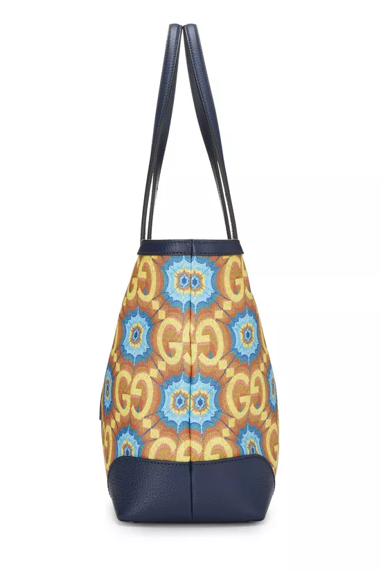 Navy Coated Canvas Kaleidoscope Ophidia Tote, , large image number 2