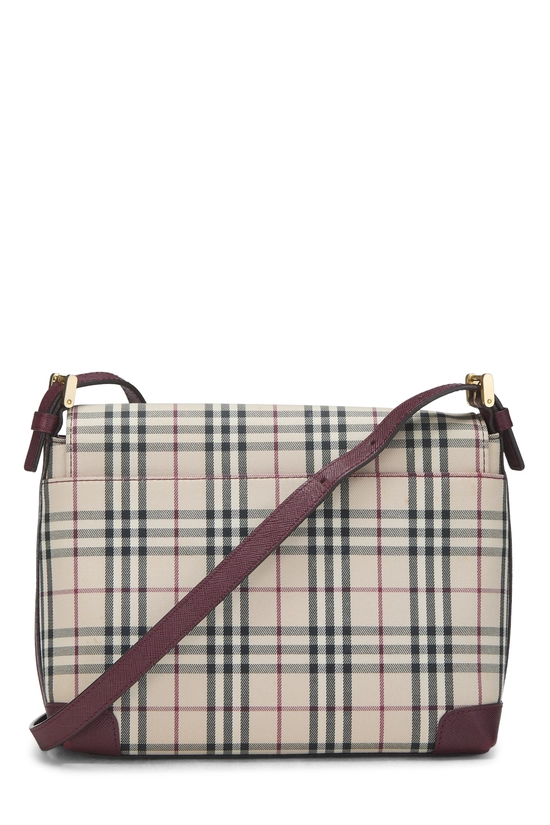 Burgundy Check Jacquard Canvas Flap Crossbody Small, , large image number 3