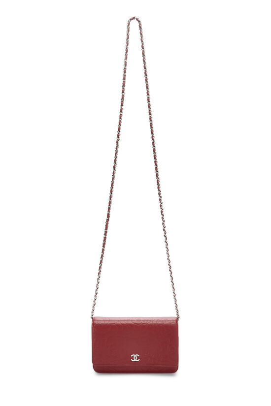 Red Lambskin Camellia Wallet on Chain (WOC), , large image number 2