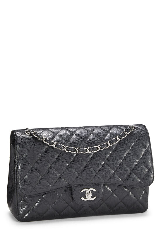 Chanel Black Caviar Leather Timeless Accordion Maxi Flap Bag
