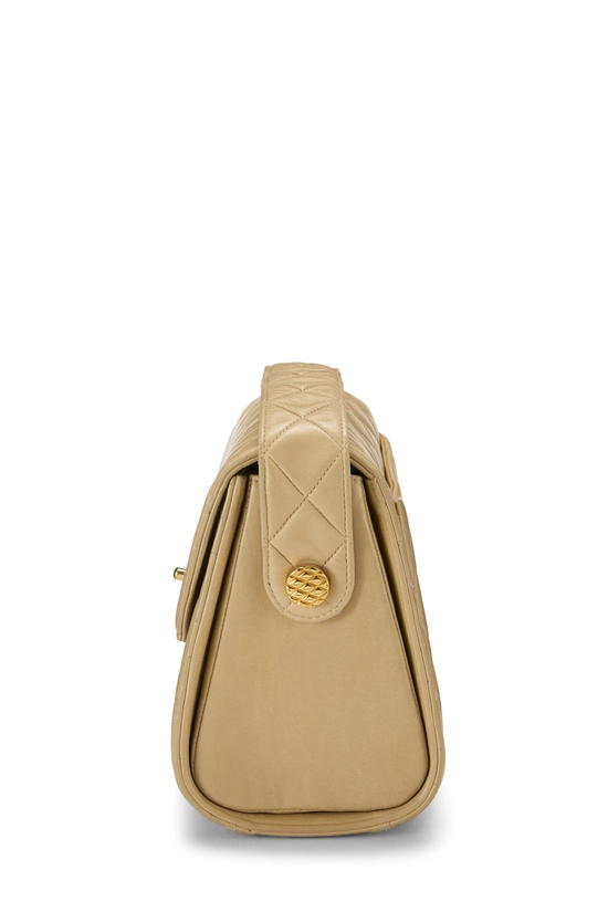 Beige Quilted Lambskin Shoulder Bag Medium, , large image number 2