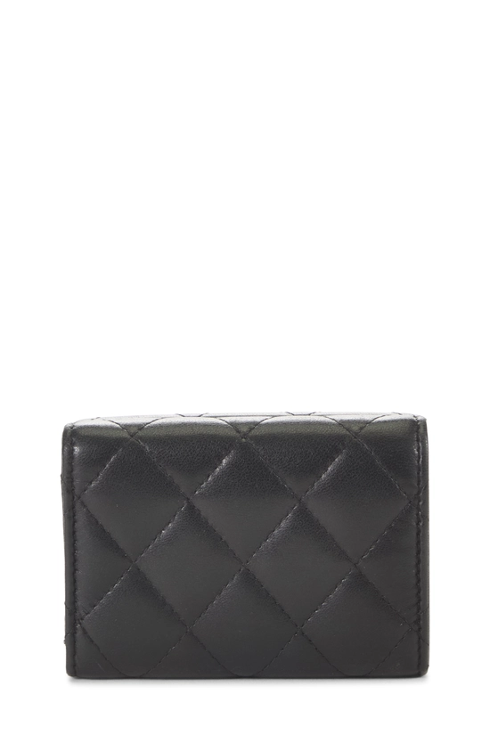 Black Quilted Lambskin Compact Wallet, , large image number 2