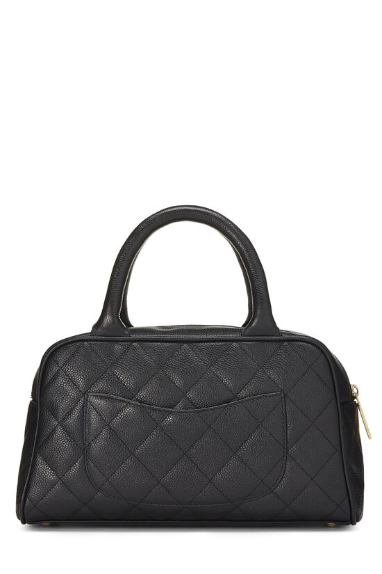Black Quilted Caviar Bowler Mini, , large image number 5