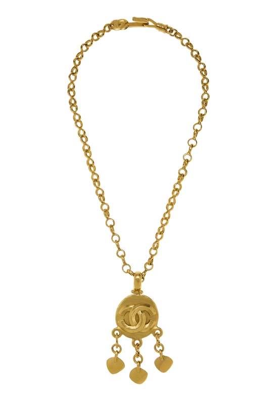 Gold Rough 'CC' Round Necklace, , large image number 0
