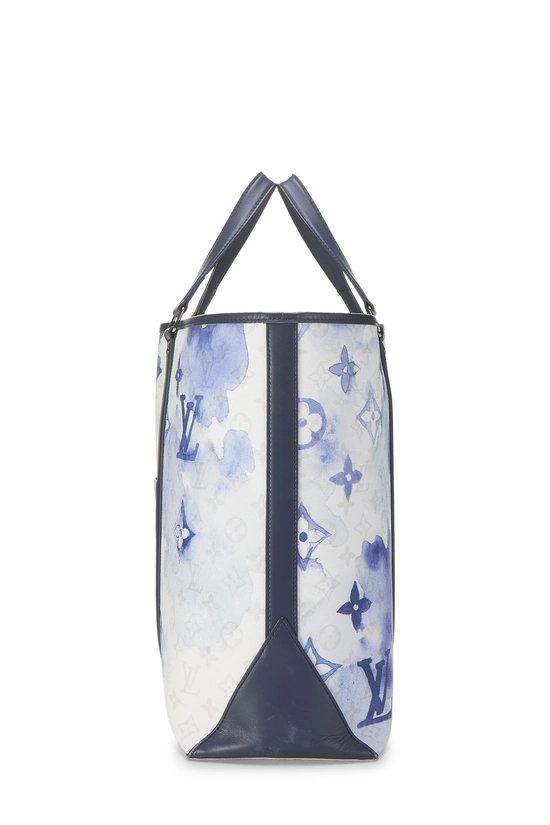 Blue Watercolor Monogram New Tote GM, , large image number 2