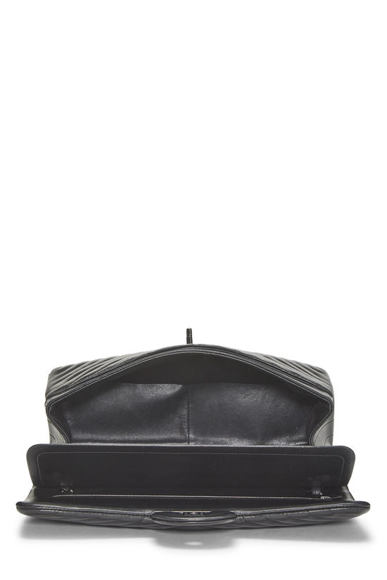 Black Quilted Lambskin So Black Chevron New Classic Jumbo, , large image number 5