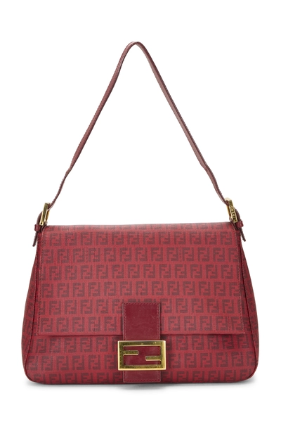 Fendi Red Zucchino Coated Canvas Mama