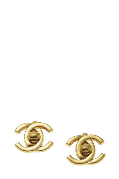 Gold 'CC' Turnlock Earrings Medium