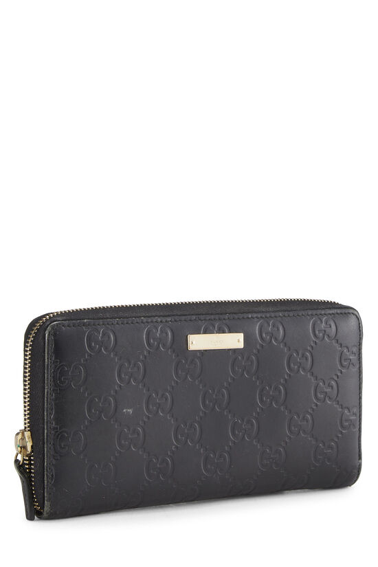 Black Guccissima Leather Continental Zip Wallet, , large image number 1