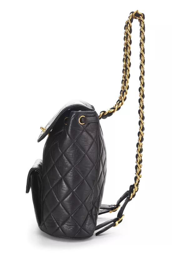 Black Quilted Lambskin Classic Backpack, , large image number 2