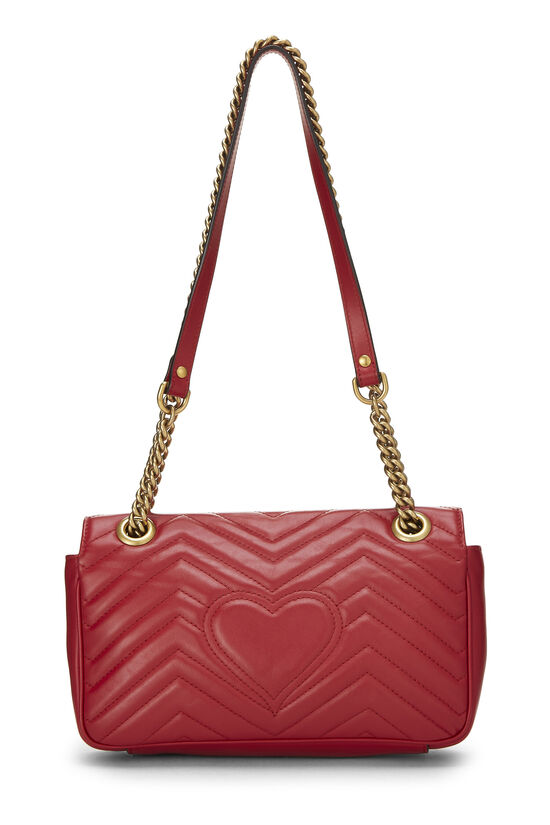 Red Leather GG Marmont Shoulder Bag Small, , large image number 3