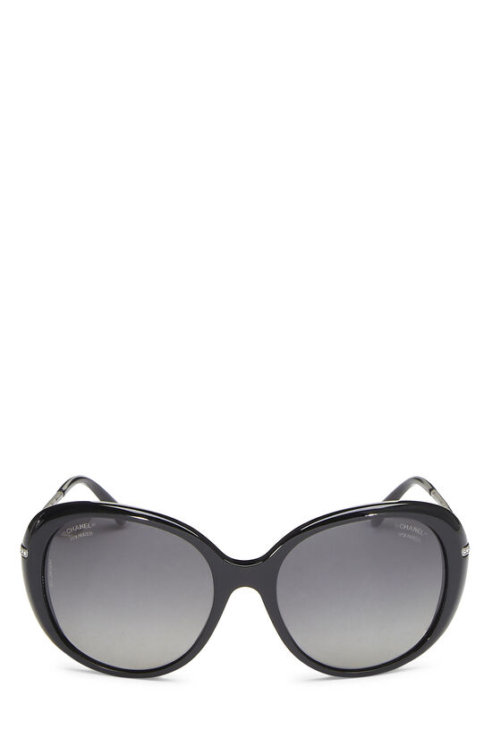 Black Acetate & Crystal Oversize Sunglasses, , large image number 1