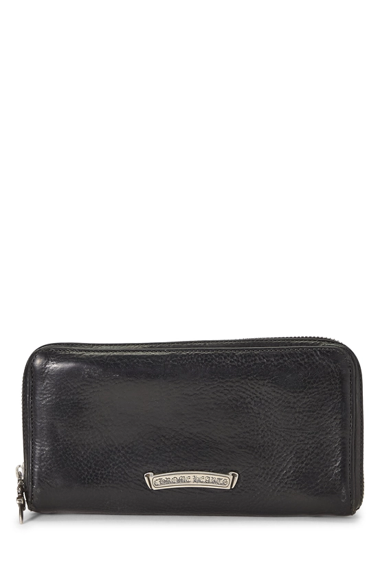 Black Leather BS Fleur Zip Around Wallet, , large image number 2