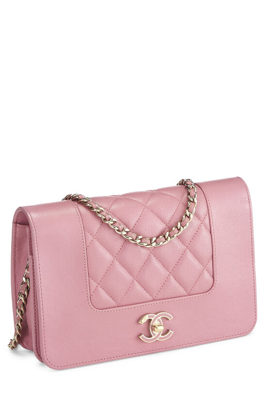 Pink Quilted Calfskin Mademoiselle Wallet On Chain (WOC)