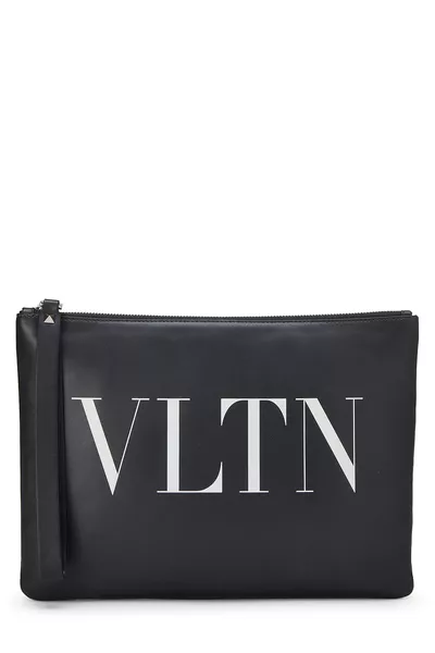 Black Calfskin VLTN Pouch