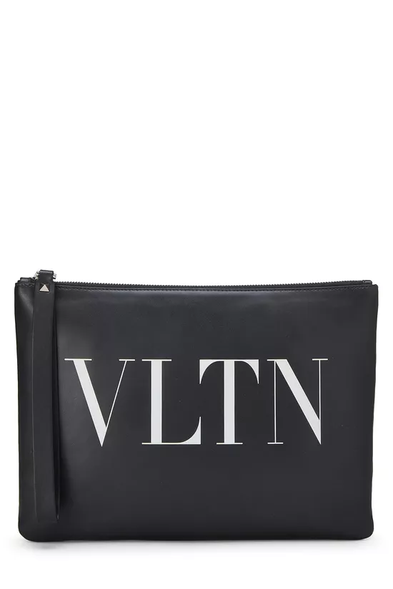 Black Calfskin VLTN Pouch, , large image number 0