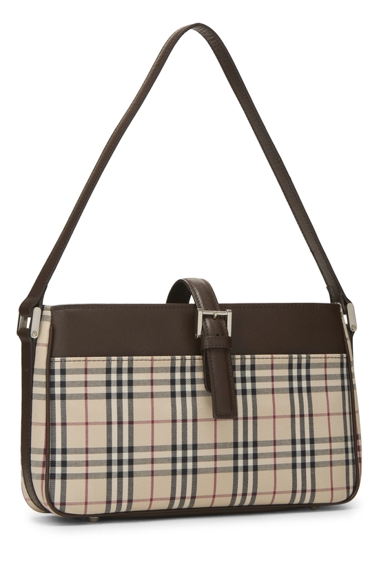 Brown House Check Jacquard Bucket Shoulder Bag Small, , large image number 1
