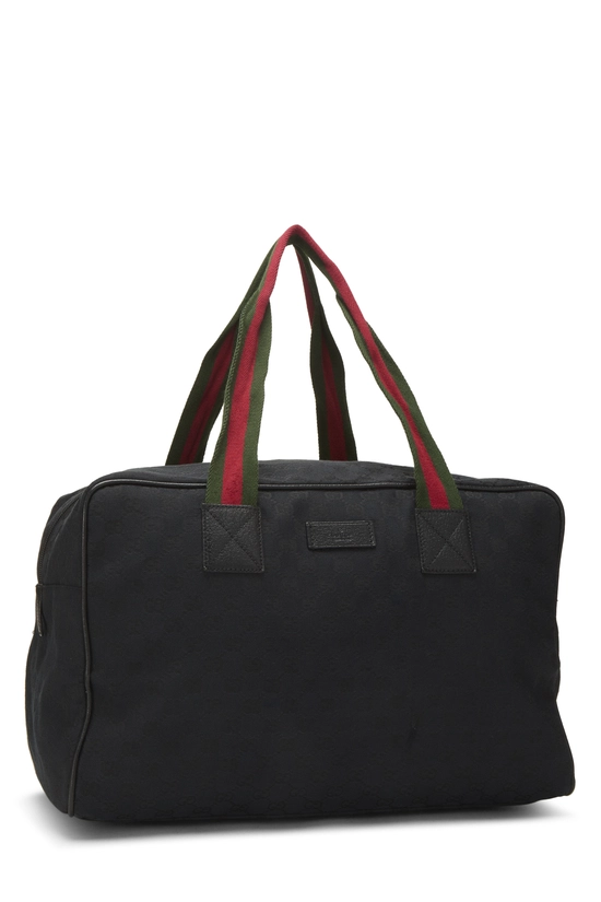 Black GG Canvas Soft Web Carry On Duffle, , large image number 1