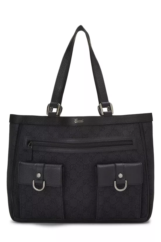 Black GG Canvas Abbey Pocket Tote, , large image number 0