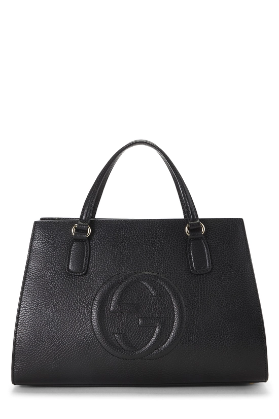 Black Grained Leather Soho Handbag Large, , large image number 0