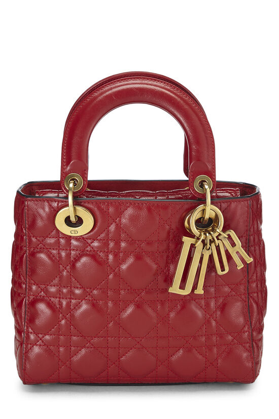 Red Cannage Quilted Calfskin My Lady Dior Lucky Charms Small, , large image number 0