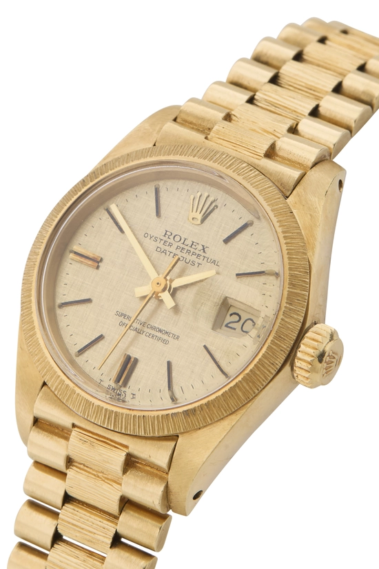 Gold Linen Dial Bark President 6927 26mm, , large image number 1
