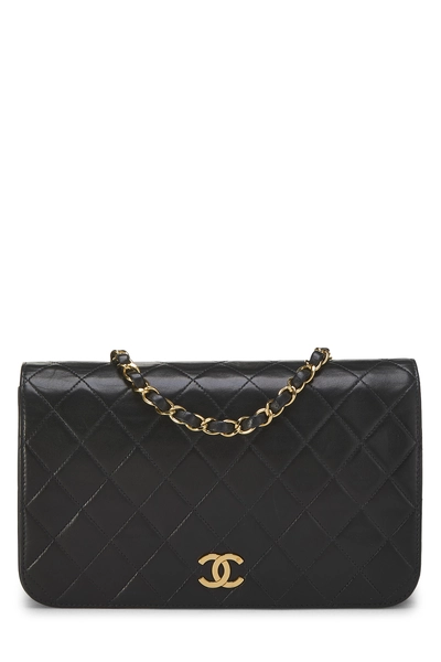 Chanel Black Quilted Lambskin Snap Full Flap Small