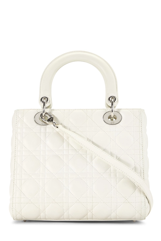 White Cannage Quilted Lambskin Lady Dior Medium, , large image number 3