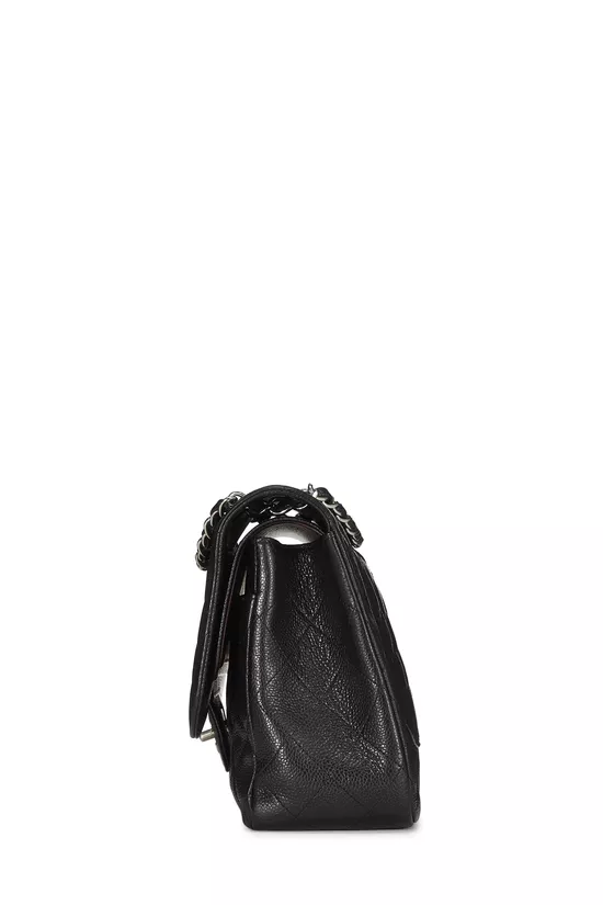 Black Quilted Caviar New Classic Double Flap Jumbo, , large image number 2