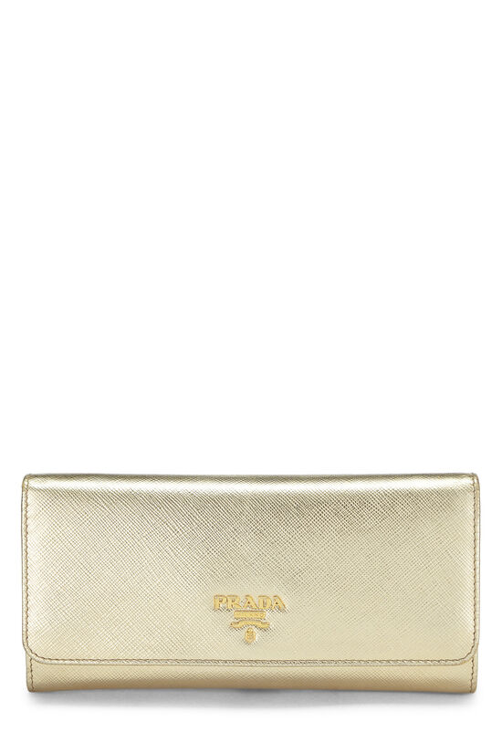 Gold Saffiano Continental Wallet, , large image number 1