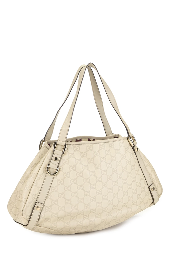 White Guccissima Abbey Tote, , large image number 1