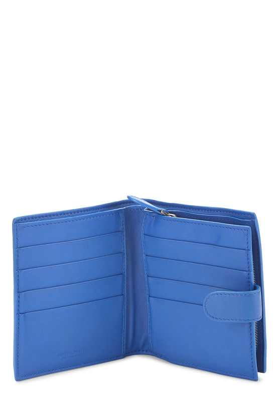 Blue Intrecciato Compact Wallet, , large image number 3