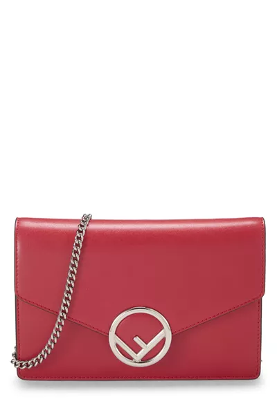 Red Leather 'F is Fendi' Wallet On Chain (WOC)