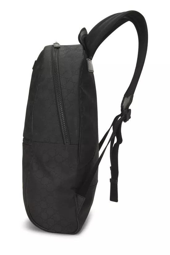 Black GG Nylon Slim Backpack, , large image number 2